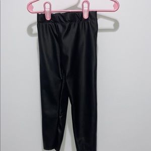Black faux leather leggings